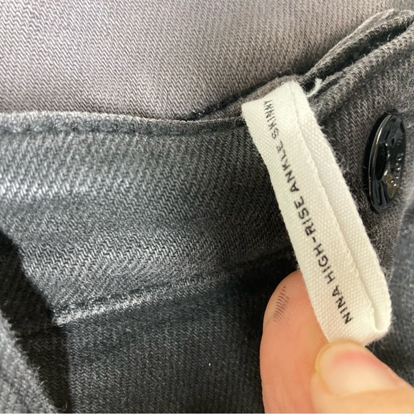 Rag & Bone Women's Nina High Rise Coated Black Ankle Skinny Jeans 28 Cotton - Picture 15 of 15